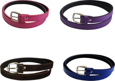 

SUNRISE ENTERPRISES Girls Casual, Evening, Formal, Party Pink, Purple, Brown, Blue Artificial Leather, Fabric Belt, Pinkpurplebrownblue04297
