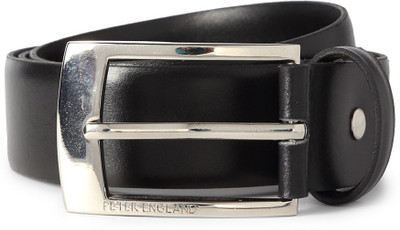 

Peter England Men Black Genuine Leather Belt