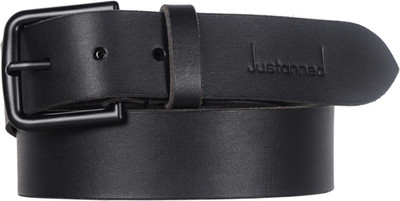 

Justanned Men Casual Black Genuine Leather Belt