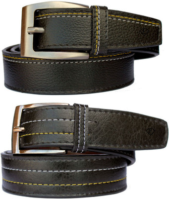 Fashius Men Black Artificial Leather Belt, Black-01