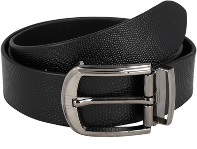 

The Blue Pink Men Casual Black Genuine Leather Belt, Black-01