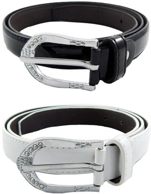 

Els Women Formal, Casual Black, White Synthetic Belt