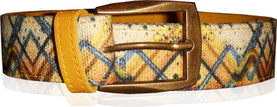 

JAJV Women Casual Yellow Canvas Belt