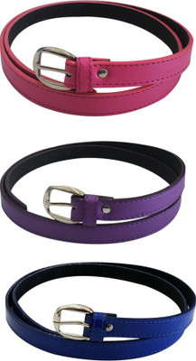 

Verceys Girls Casual Pink, Purple, Blue Artificial Leather Belt, Blue;pink;purple