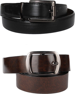 

Lenin Men Evening Black Genuine Leather Reversible Belt