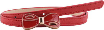 

Buckle Up Women Casual Red Artificial Leather Belt