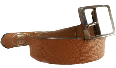 Port Men Party Brown Genuine Leather Belt