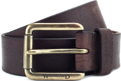 

Woodland Men Brown Metal, Genuine Leather Belt