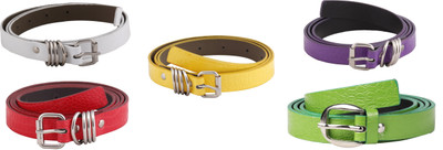 

SRS Women Casual Green, Purple, Red, Yellow, White Artificial Leather Belt, Green-purple-red-yellow-white-025