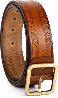 

U+N Men Casual Brown Genuine Leather Belt