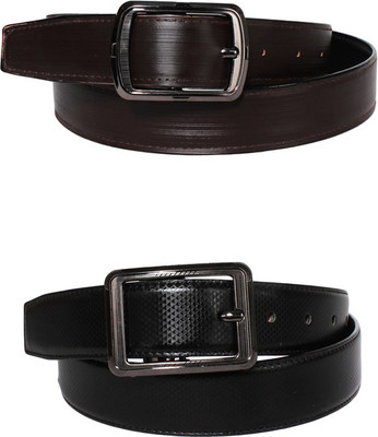

Lenin Men Casual Black Genuine Leather Reversible Belt