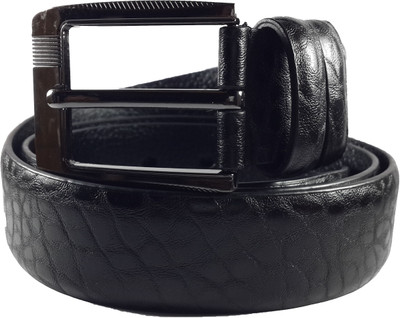 

SHAKS TRADERS Men Black Genuine Leather Belt, Dark black