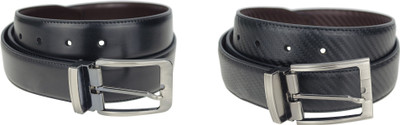 

Genious Men Formal, Casual Brown, Black Genuine Leather Reversible Belt, Brown-28