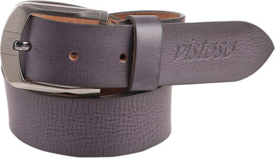 

Vistoso Men Casual Purple Genuine Leather Belt, Black