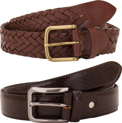 

Valbone Men Formal Brown Genuine Leather Belt
