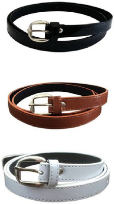

SUNRISE ENTERPRISES Girls Casual, Evening, Formal, Party Black, Brown, White Artificial Leather, Fabric Belt, Blackbrownwhite04336