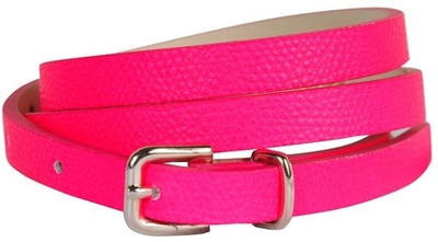 

French Connection Women Pink Genuine Leather Belt, Bright bon bon