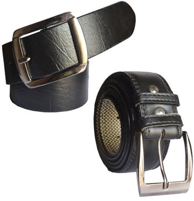 

Loopa Men Formal Multicolor Artificial Leather Belt, Black and brown