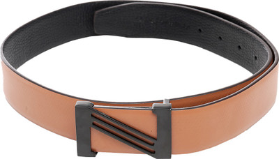 

Swiss Design Men Casual Brown, Black Genuine Leather Reversible Belt, Brown and black