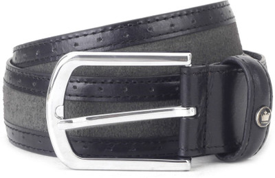 

Louis Philippe Men Black, Grey Genuine Leather Belt, Grey and black