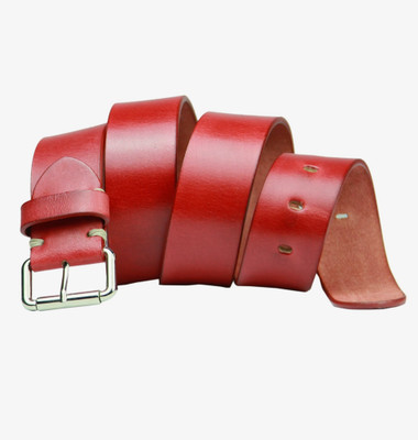 

99Cells Men Casual Red Genuine Leather Belt