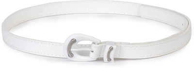 Buckle Up Women White Artificial Leather Belt