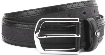

Louis Philippe Men Black, Grey Genuine Leather Belt, Grey and black