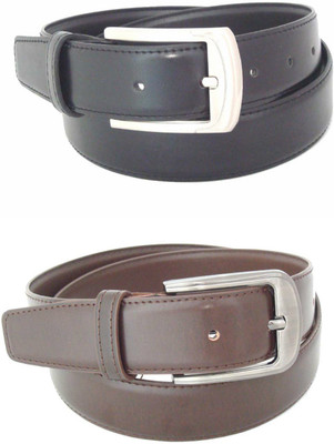 

SFA Men Formal Black Artificial Leather Belt, Black and brown
