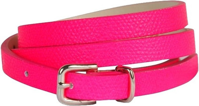 

French Connection Women Pink Genuine Leather Belt, Bright bon bon