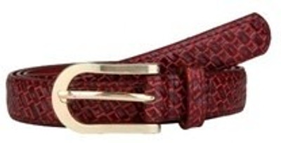 

Lino Perros Women Casual Red Artificial Leather Belt, Maroon