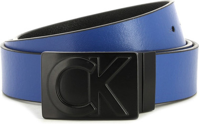 

Calvin Klein Men Black, Blue Genuine Leather Reversible Belt, 001