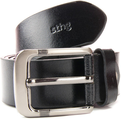 

Sting Men Casual Black Genuine Leather Belt