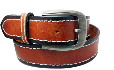 

Sanshul Men Tan Genuine Leather Belt