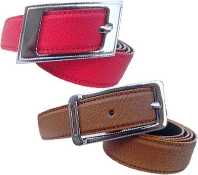 

Wholesome Deal Women Casual Multicolor Synthetic Belt, Brown and pink