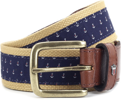 

Louis Philippe Men Multicolor Metal Belt, Navy and tan