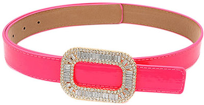 

Young & Forever Women Casual, Evening/Party, Formal, Semi-formal Pink Artificial Leather Belt, Neon pink rhinestone
