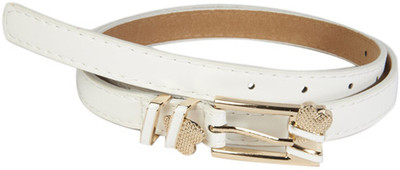 

Young & Forever Women Casual, Evening/Party, Formal, Semi-formal White Artificial Leather Belt, Sleek white heart