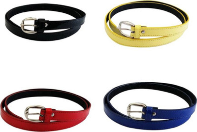 

SUNRISE ENTERPRISES Girls Casual, Evening, Formal, Party Black, Yellow, Red, Blue Artificial Leather, Fabric Belt, Blackyellowredblue04289
