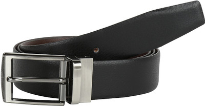 

Global Leather Men Formal, Casual, Party, Evening Black, Brown Genuine Leather Reversible Belt, Blk