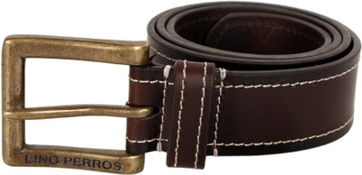 

Lino Perros Single Side - Solid - Stitch 85 mm Casual Belt - For Men, Brown