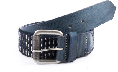 

Leather Hub Men Casual Blue Genuine Leather, Canvas Belt