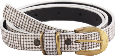 

SRS Women Casual White Artificial Leather Belt, White-106