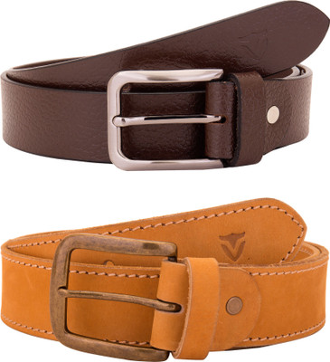 

Valbone Men Formal Yellow Genuine Leather Belt, Brown
