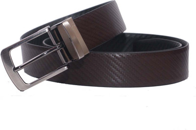 

PRUG Men Formal Brown Genuine Leather Reversible Belt