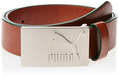 

Puma Men Tan Belt, Tan;posy green;matt silver