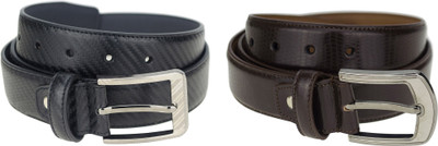 

Zeva Men Casual, Formal Black, Brown Genuine Leather Belt, Black-01