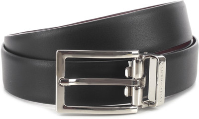 

Louis Philippe Men Black, Maroon Reversible Belt, Black and burgandy