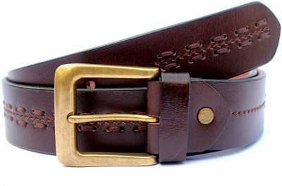 

Tops Men Casual Brown Genuine Leather Belt