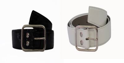 

Robb Club Men Black, White Artificial Leather Belt