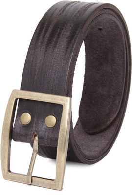 

NEUBUCK Men Black Genuine Leather Belt, Black rough